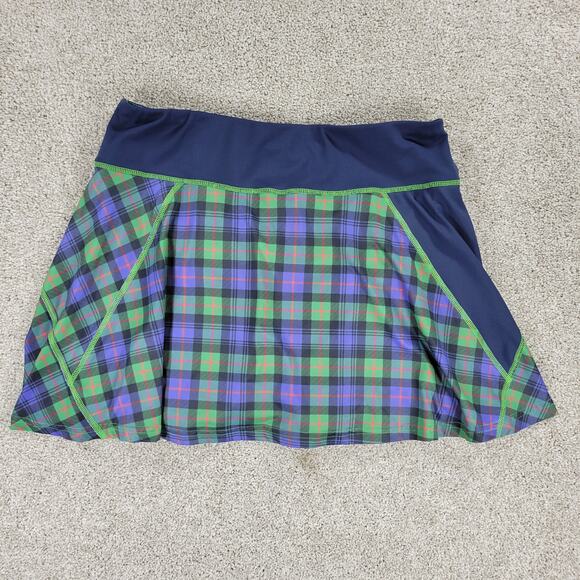 William Murray Athletic Tennis Golf Skort Women M Green Plaid Pockets Activewear - Picture 3 of 13